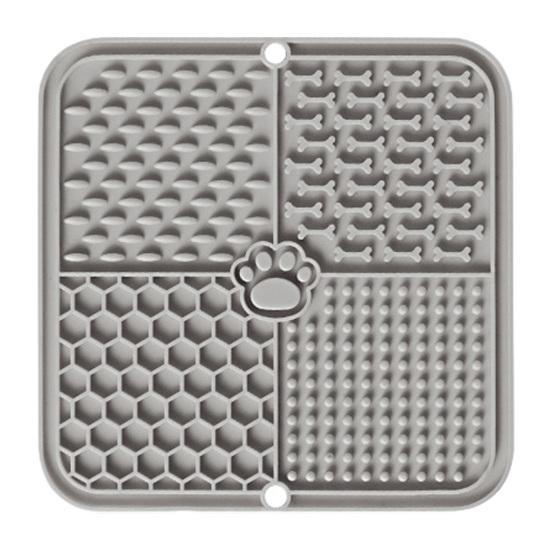 Dog Lick Mat, Pet Slow Feeder Mat with Suction Cups, Four Textured Zones, Silicone Pet Lick Mat for Dogs And Cats, Prevent Choking