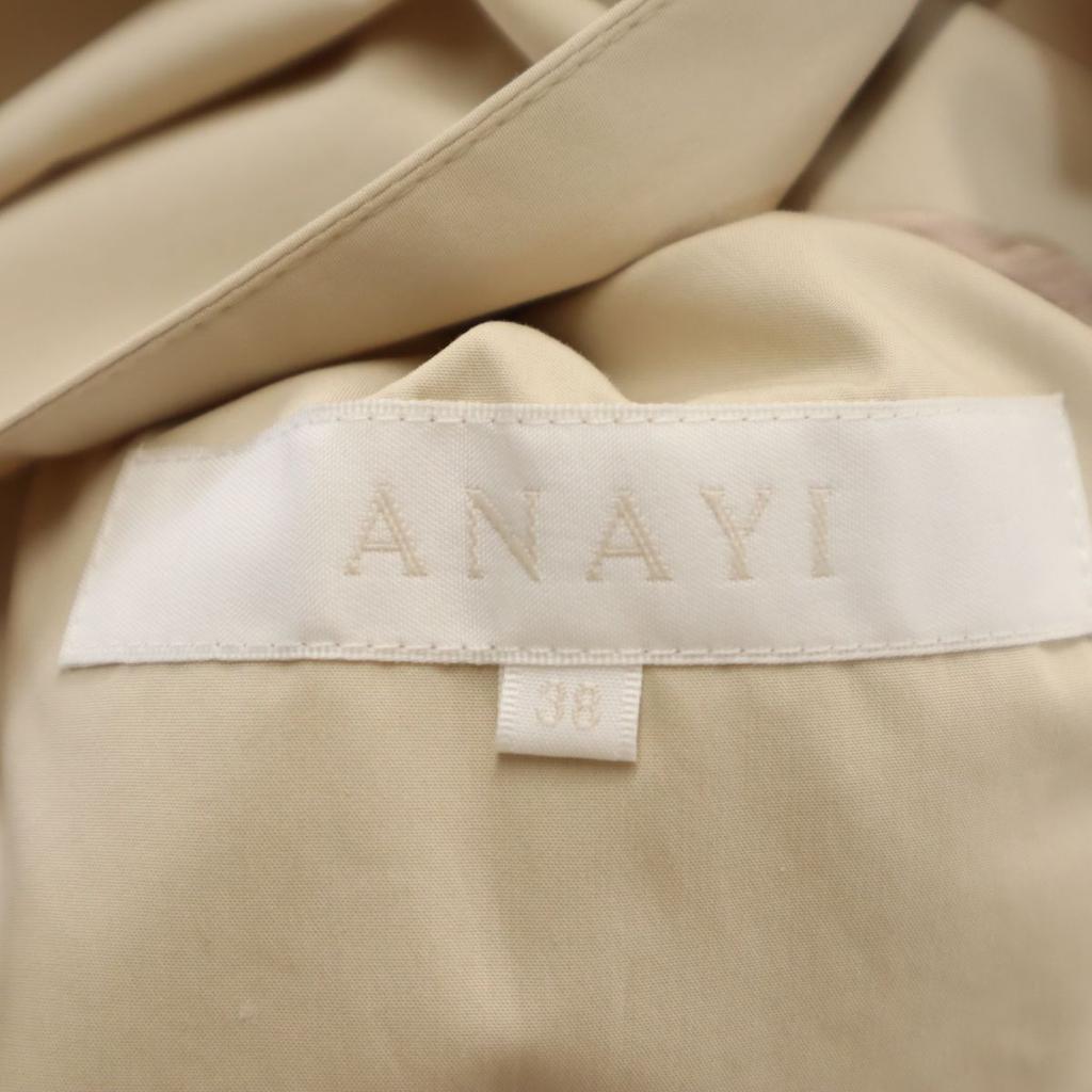 Unused ANAYI Made In Japan Long Sleeve Long Dress 38 Beige Women Used