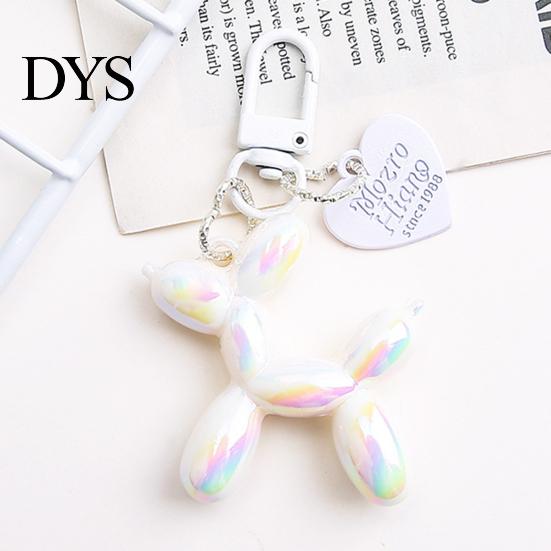 Keychain Pendant Cartoon Balloon Dog Puppy Charm Luster Lasers Color Shaped Bag DIY Decoration Home Office Decor Ornament Colorful Accessory