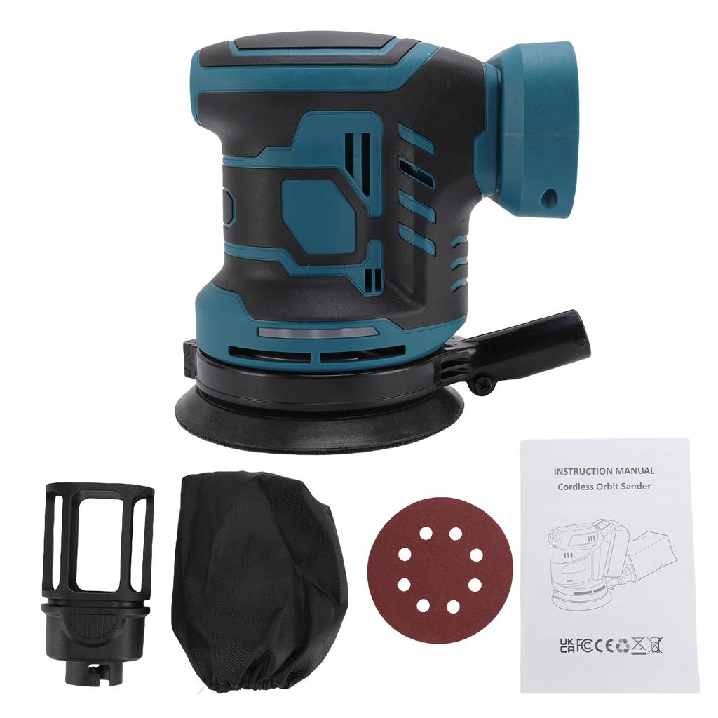21V Cordless Sander 5 Inch Electric Orbital Sander 3 Speeds to Adjust with Dust Collection System for Woodworking