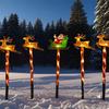 Solar Santa Claus Christmas Tree Elk 6 In 1 Lawn Lights Outdoor Garden Solar Lawn Lights For Lawn Yard Christmas Decorations