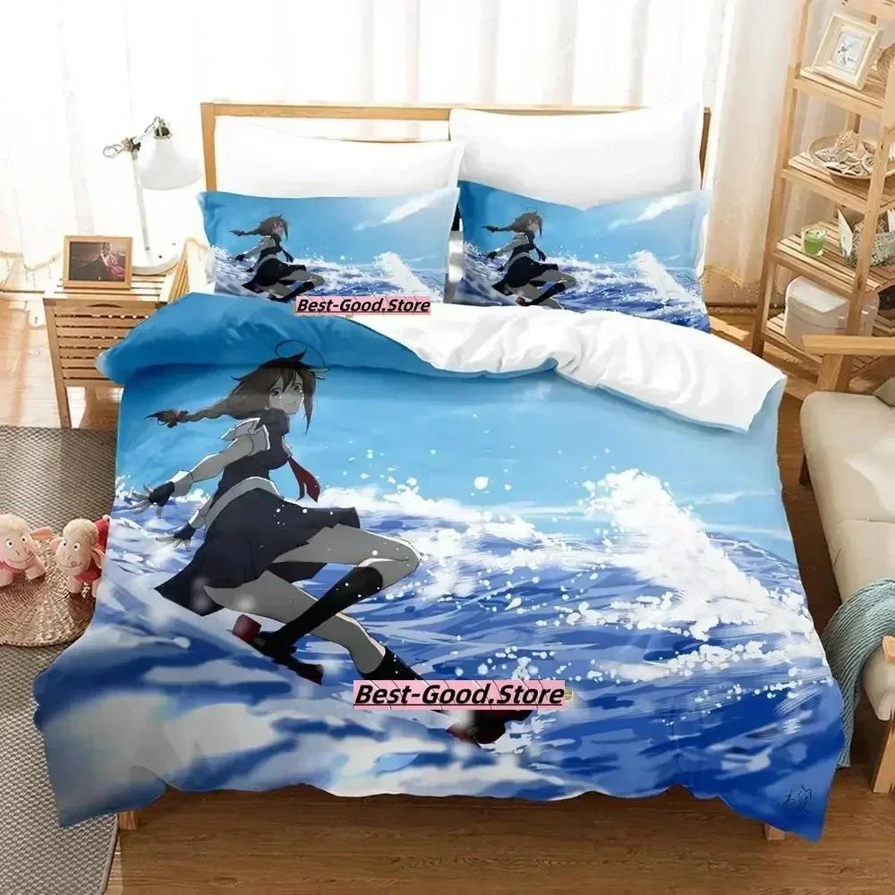 New Kawaii Kantai Collection Bedding Set Single Twin Full Queen King Size Bed Set Adult Kid Bedroom Duvetcover Sets Anime Bed
