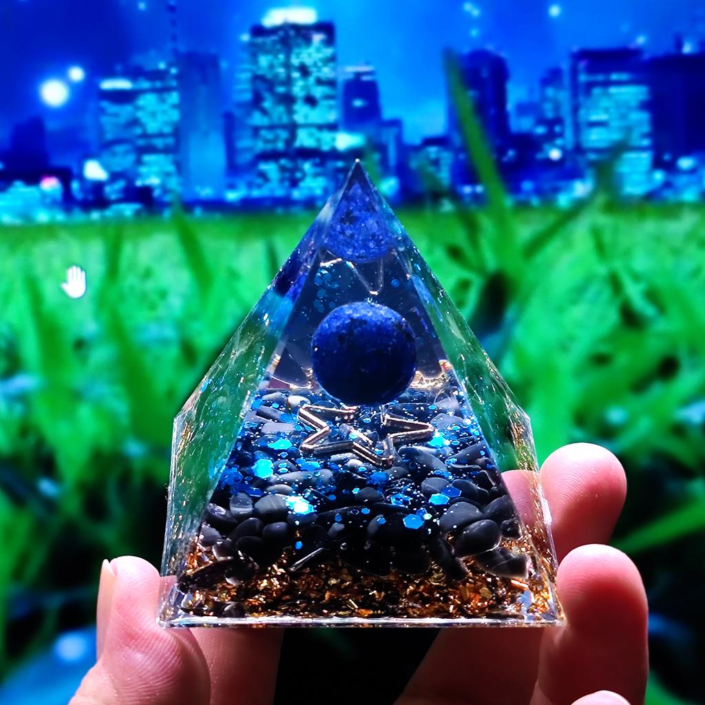 Křišťálová Orgonová Pyramida Generátor Energie 5 cm Přírodní Ametyst Peridot Reiki Čakra Meditační Nástroj Vánoční Dárek Pro Rodinu