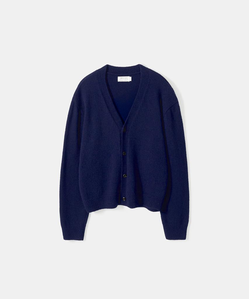 Trip Le Sens [100% Wool] Pure Light 4-Button Crop Cardigan_Midnight Blue