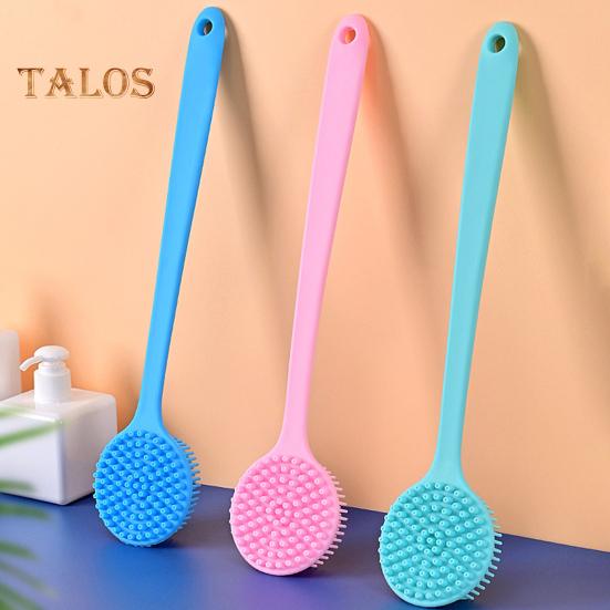 Lazy Duschbürste, langer Griff, Silikon-Rückenschrubber, doppelseitiger Bürstenkopf, Peeling-Massagebürste, Badezubehör
