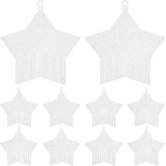 Ciieeo 10 шт. Сетка Пластик Прозрачный Пластик Холст Пустой Холст Листы Крест Холст Лист Холст Листы Звезда