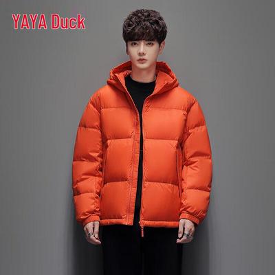 YAYA Men's Trendy Winter Short Hooded Puffer Down Jacket