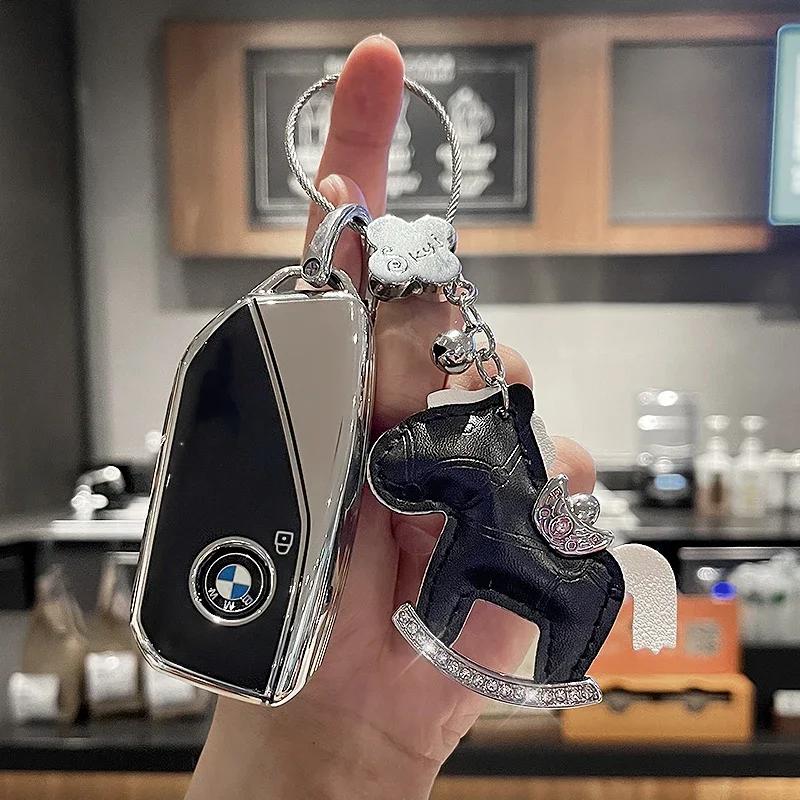 Soft Car Remote Key Case Cover Shell for BMW X1 X3 X5 X6 X7 1 3 5 6 7 Series G20 G30 G11 F15 F16 G01 G02 F48 Car Accessories DL8