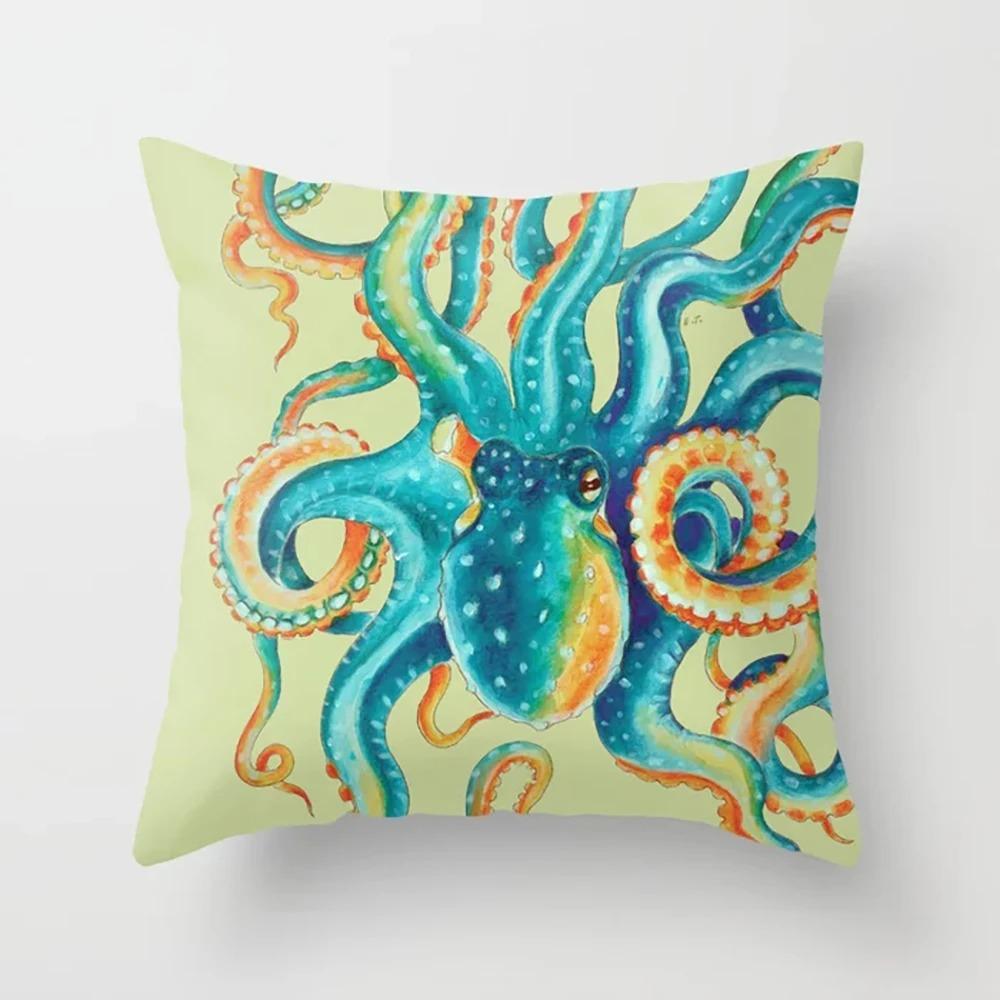 Octopus Pattern Pillowcase Car Ornaments Office Living Room Home Pillowcase