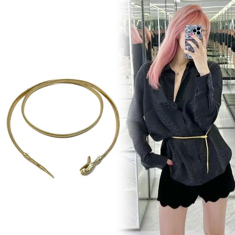 Bendable Snake Body Chain for Women Adjustable Punk Snake Belly Chain Flexible Multi-Purpose Bracelet Necklace Jewelry