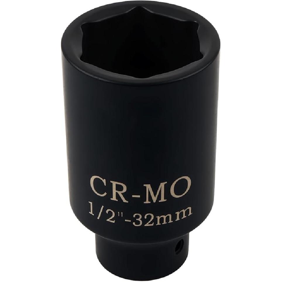 32Mm Socket 1/2 Drive With 6 Point Design,Anti-Rust Axle Nut Sockets Set For Quick Shaft Nut Removal,Professional Deep Impact Socket Set 1/2 Drive