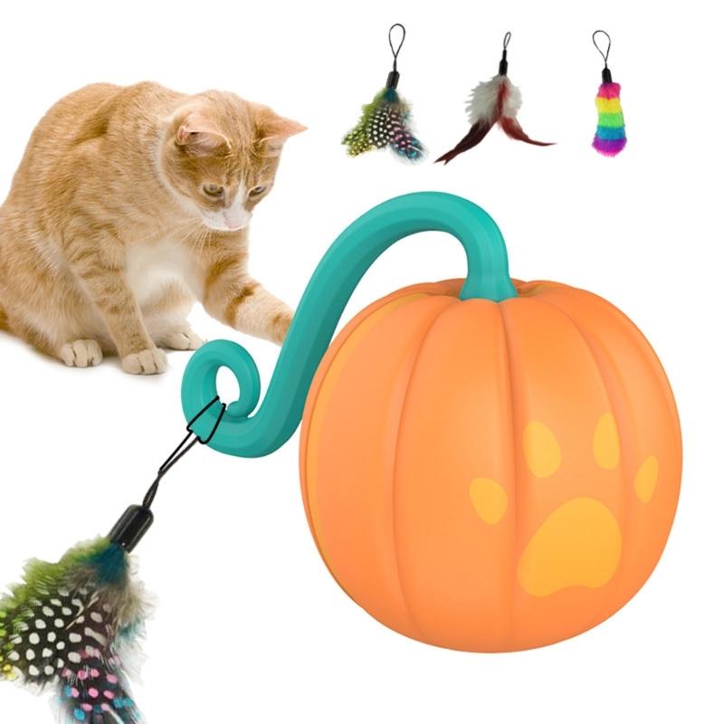 Interactive Cat Ball Toy With Sound Automatic Moving Ball Cat Toy Robotic Kitten Toy Cat Moving Toy Cat Scratcher Toy