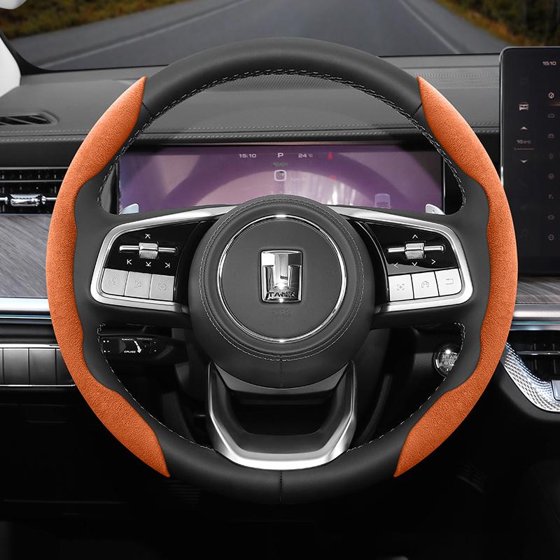 zkfan8 Suitable for Tank Anti-Slip Buckle Segmented Suede Steering Wheel Cover Suitable for 300 400 500 700 800 Hi4T Hi4Z Winter and Warm Accessories