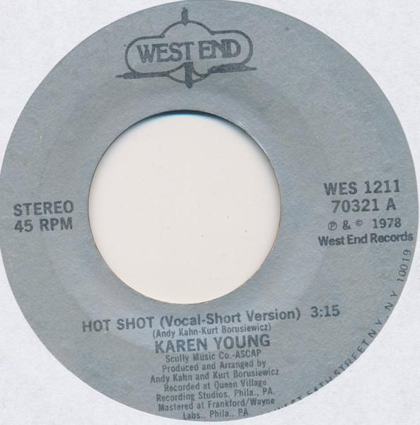 

7inch Record KAREN YOUNG Hot Shot WES1211 West End Record 1978 US Dance Electronica Used