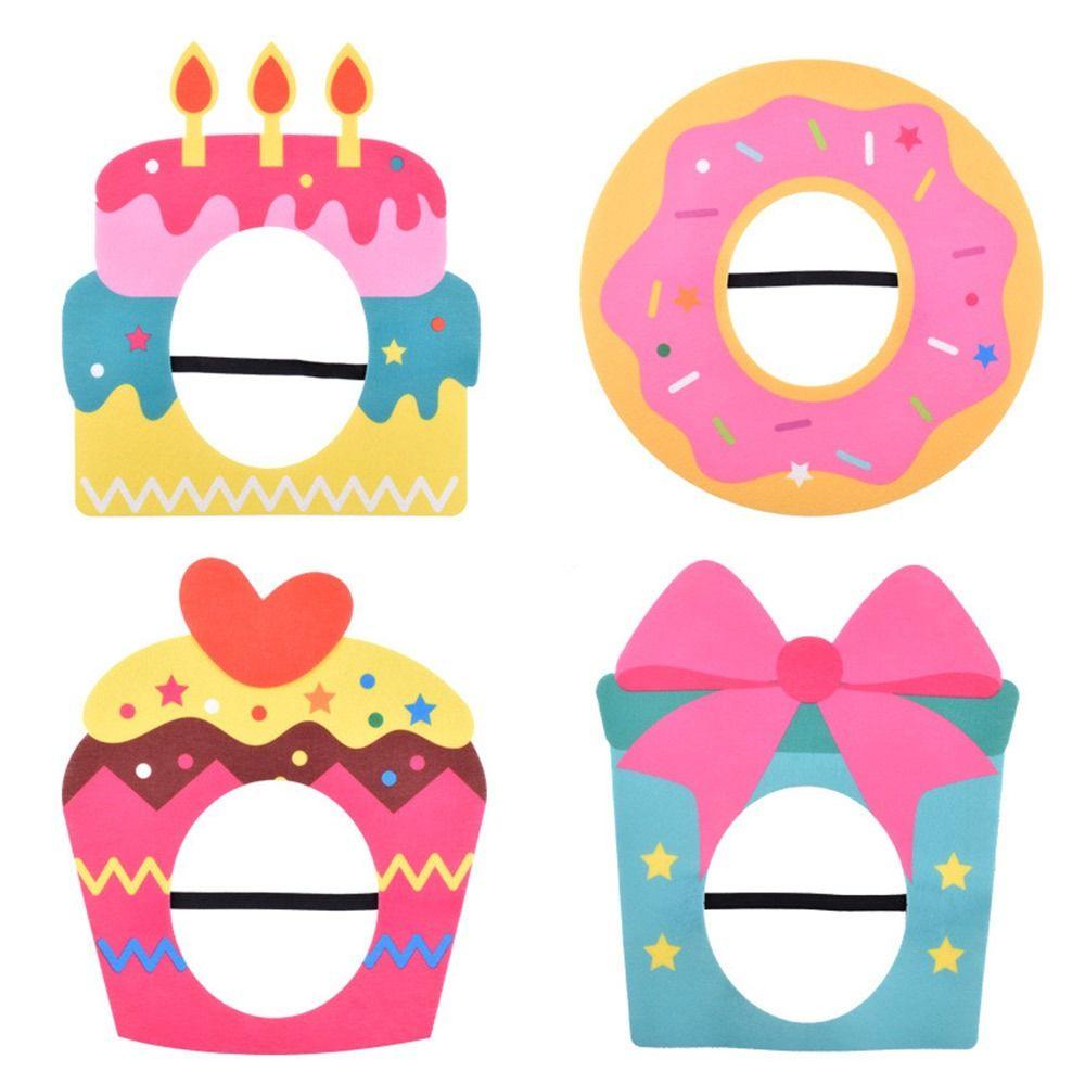 Multicolor Party Photo Props Felt Headgear Hat Funny Cake Hat Party Cap  Gift