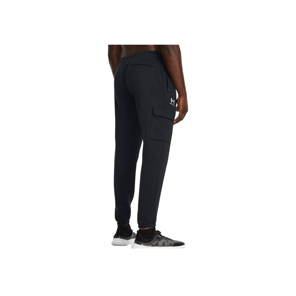Under Armour Essential Fleece Cargo Pants Men Bottoms Black 1380376-001