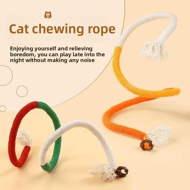 Cat Bite Rope Toys for Self-entertainment and Boredom, Teething Sticks, Goiter Fruit Bite Ropes, Cat Teasing Sticks, Durable New Cat Toys