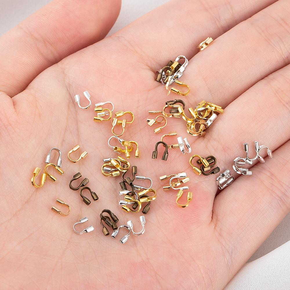 100pcs 200pcs Copper Wire Guard Guardian Protectors Loops U Shape Clasps Connector 4.5x4mm for DIY Jewelry Making Accessories
