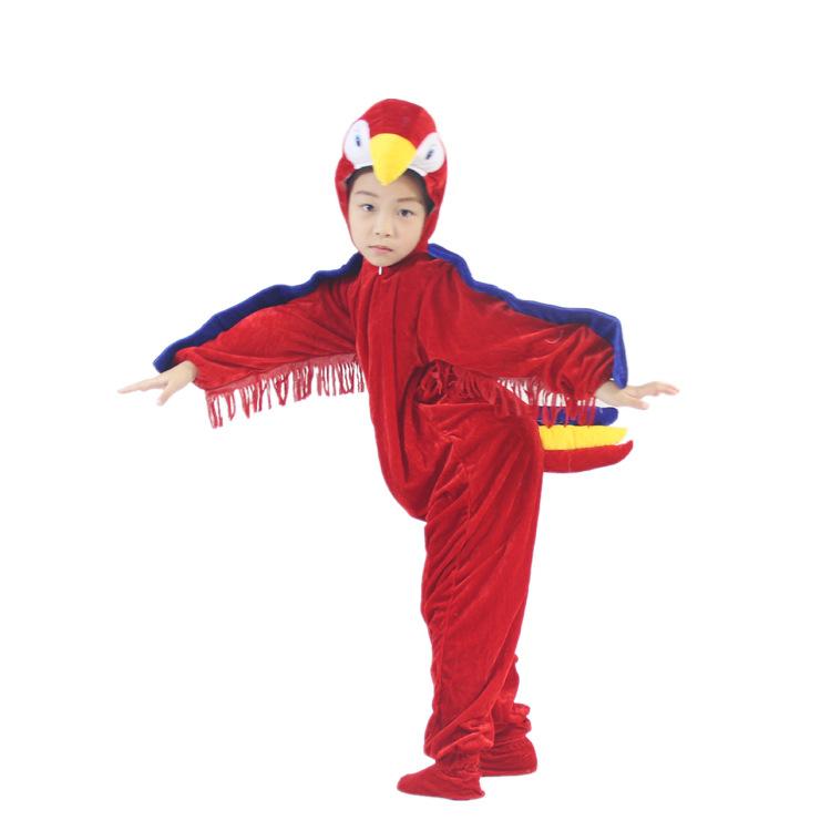 Kinderen Volwassenen Dier Vogel Wielewaal Papegaai Zwaluw Adelaar Specht Cosplay Verkleedpak Jumpsuit Kostuum Cadeauset Halloween 90 brown