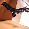 European & American Style Beaded Lace-Edged Sexy See-Through Thong for Women