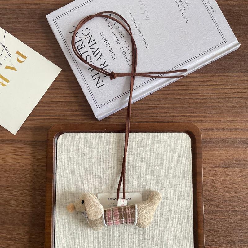 Collier pendentif animal de dessin animé coréen fait main pour enfants