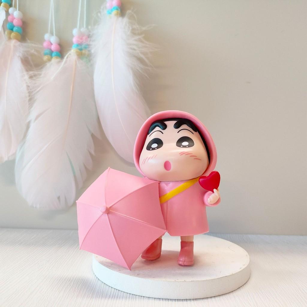 Shin Raincoat Crayon Chan Pvc Action Figure Model For Home Office Fans Anime