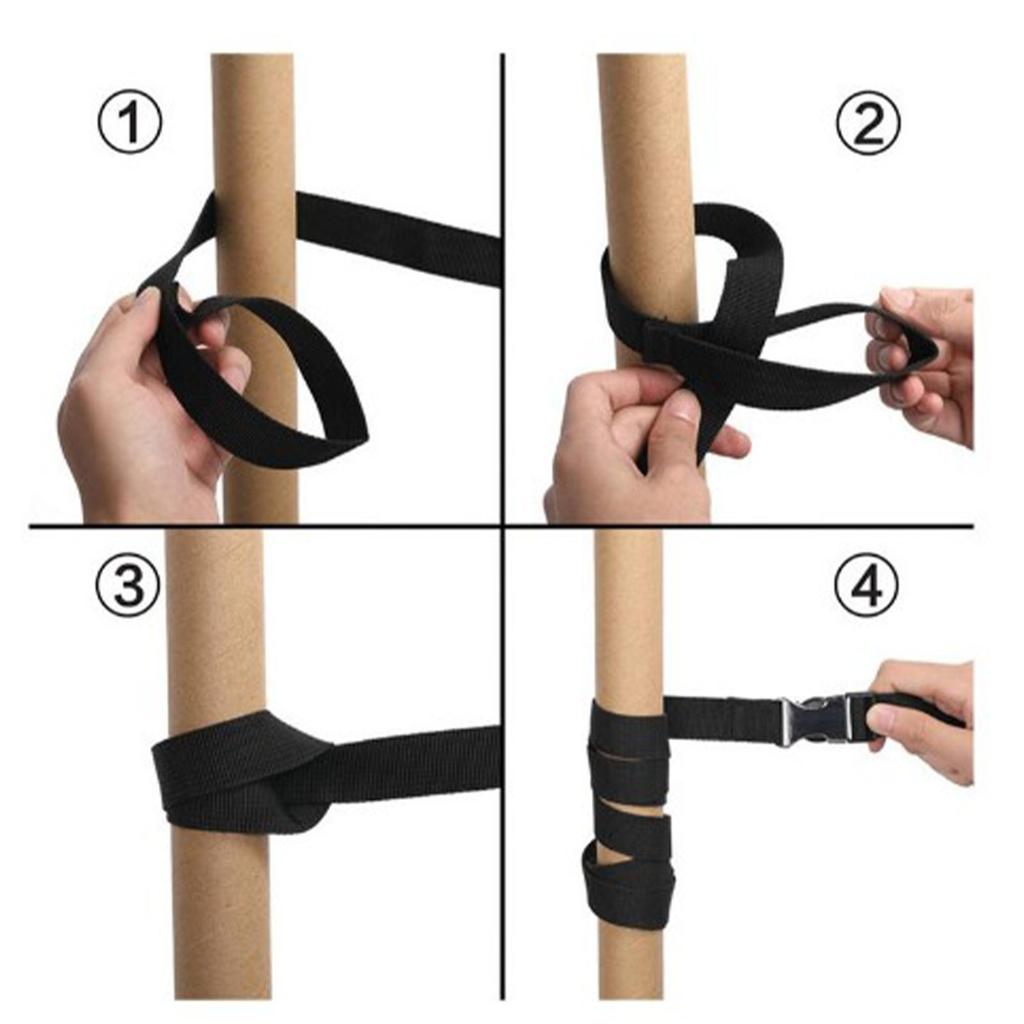 Camping Lanyard Outdoor Camping Clothesline Campsite Storage Strap Tent Lanyard with D Buckle Black
