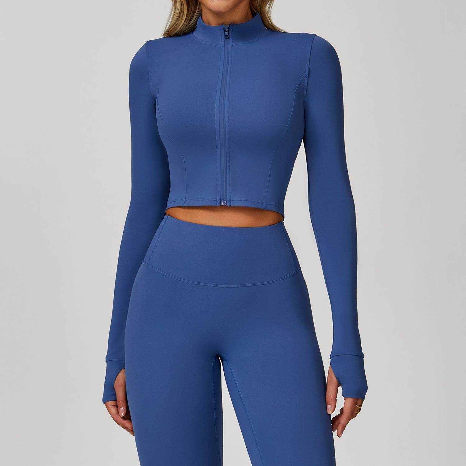 

Zipper Outdoor Running Exercise Yoga Jacket Slimming Fitness Long Sleeved Jacket For Girls, Quick Drying Yoga Jacket For Girls S