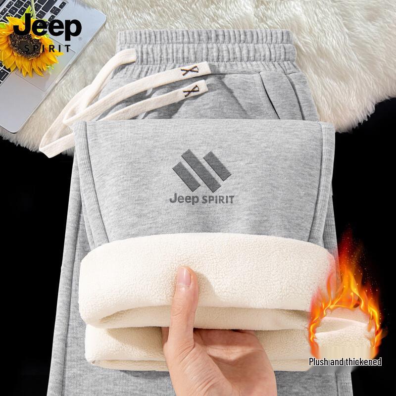 

JEEP SPIRIT Men s 2025 Loose Fit Fleece-Lined Straight Leg Casual Pants M (170)