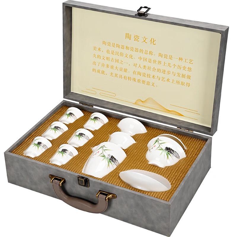 Dehua White Porcelain Lanolin Jade Kung Fu Tea Set