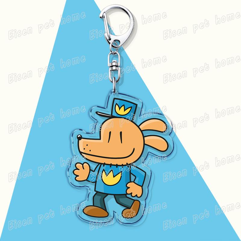 Populaire Cartoon Hond Man en Kat Sleutelhanger voor Accessoires Tas Sleutelhanger Ring Sieraden Fans Schattige Anime Cadeaus Kinderen Kinderen Sleutelhanger blue