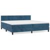 3141387 vidaXL Lit à sommier tapissier et matelas Bleu foncé 200x200cm Velours
