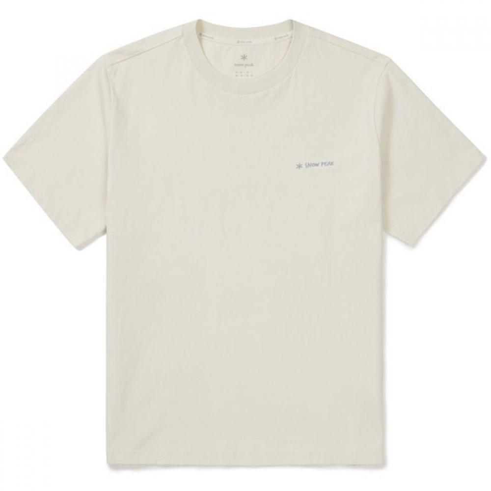 Snowpeak UniSex S S T ShirT Camping Gear buTTer Ivory gS S26mufTS78 Xl