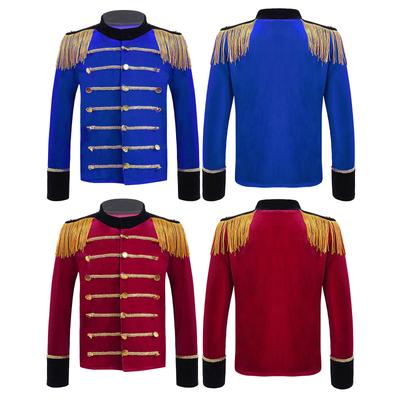 Boys Circus Coat Royal Guard Fancy Jacket Master Costumes Role Play Long Sleeves Tassels Drum Tops Coat