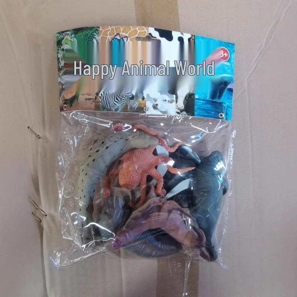 Kids' Soft Rubber Sea Animal Play Set: Turtle, Octopus, Seahorse, Shark