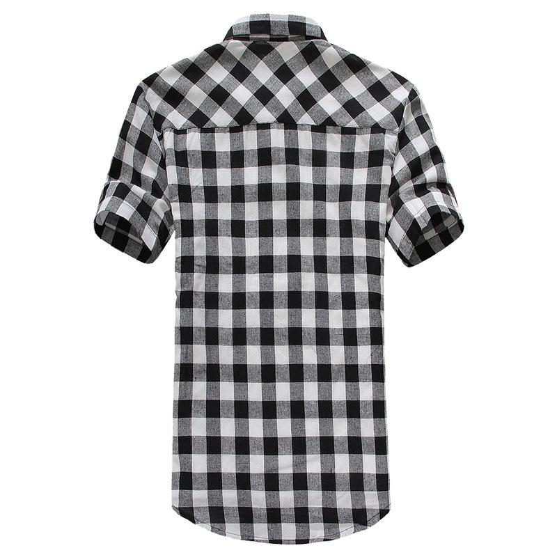 Checkered Shirt Summer Slim Fit Short Sleeved Shirt Men's Casual Base Shirt Men's Youth Shirt
