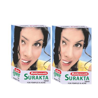 Surakta 50 Tabletten X 2er Packung | Pflanzliches hautreinigendes Nahrungsergänzungsmittel für einen klaren Teint und inneres Wohlbefinden | Gesunde, strahlende Haut