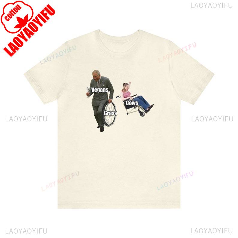 Vegans Unisex TShirt YK Funny Meme Weirdcore Clothing Oddly Specific Ironic Tops Summer Fashion Casual Comfort Soft Cotton Tee