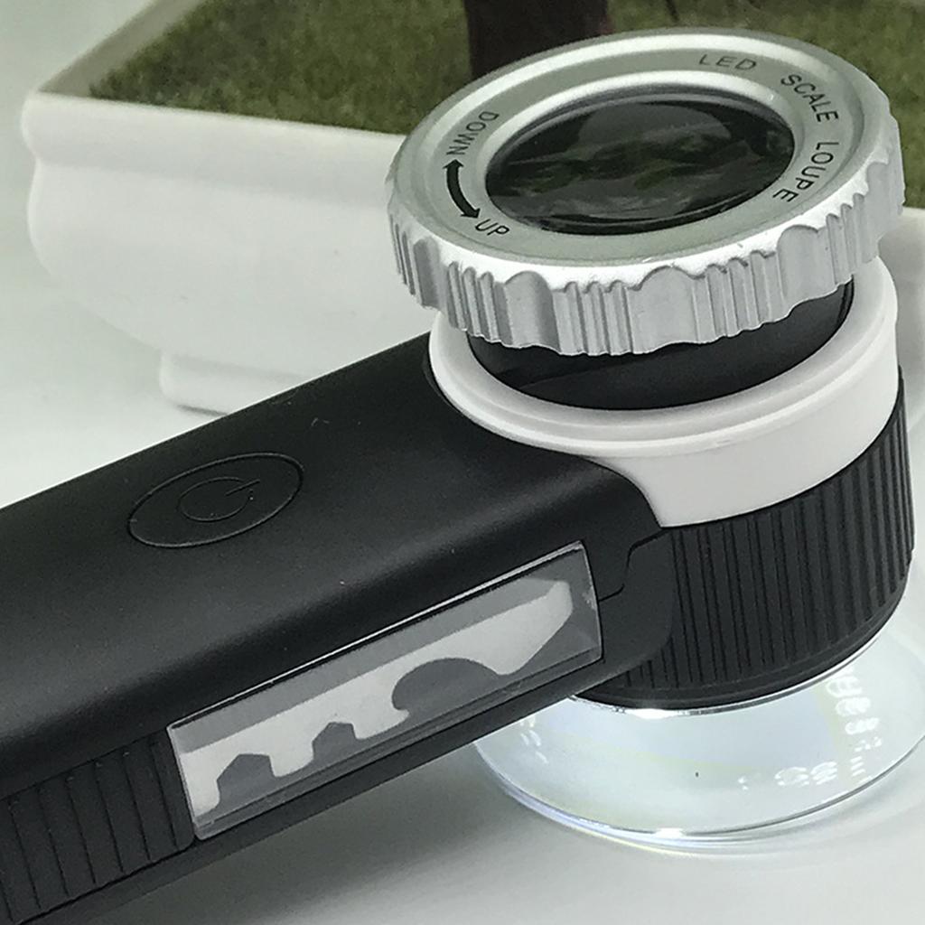 Portable USB Rechargeable 30X Magnifying Glass Illuminated Magnifying Glass Pocket Magnifier for Antique Identification