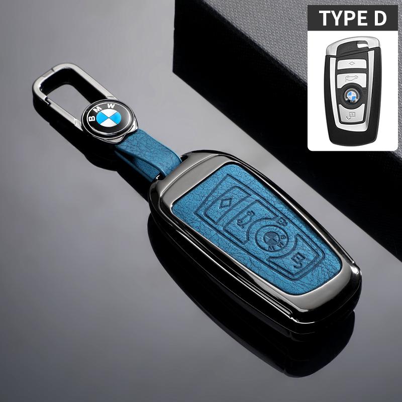 Alloy Leather Car Key Cover Shell Keychain For BMW F20 F30 G20 F31 F34 F10 G30 F11 X3 F25 X4 I3 M3 M4 1 3 5 7 Series Accessories jbvr38