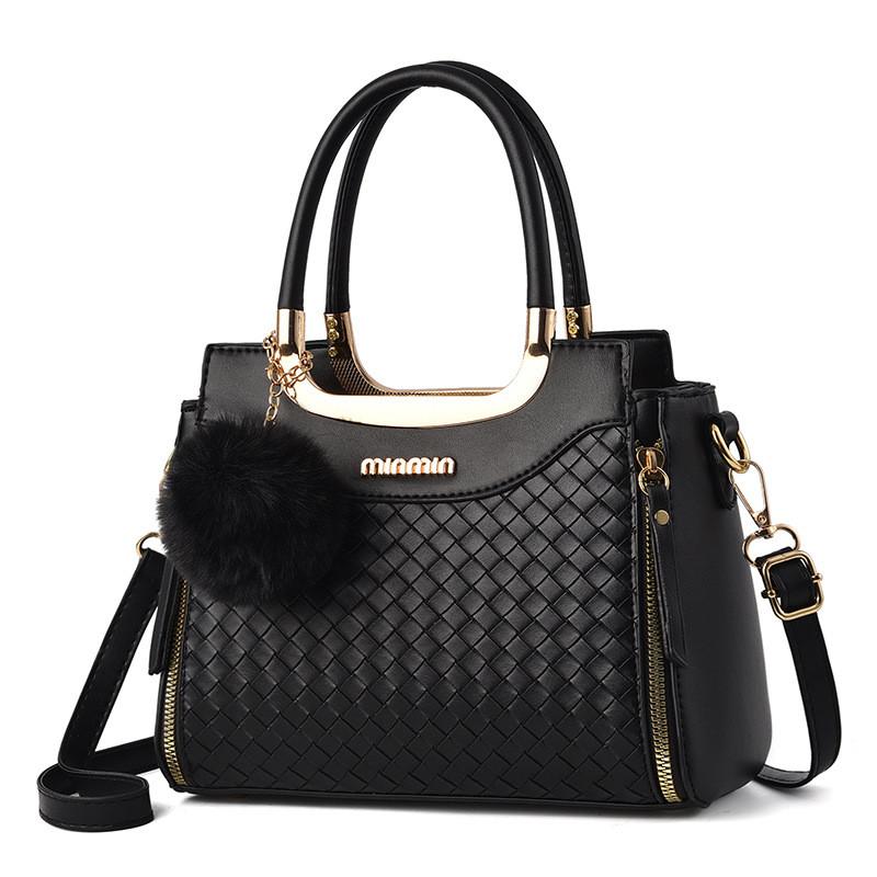 Stylish Medium Sized Womens Woven Handbag In Black Red Blue Beige Gray Yellow For Everyday Use