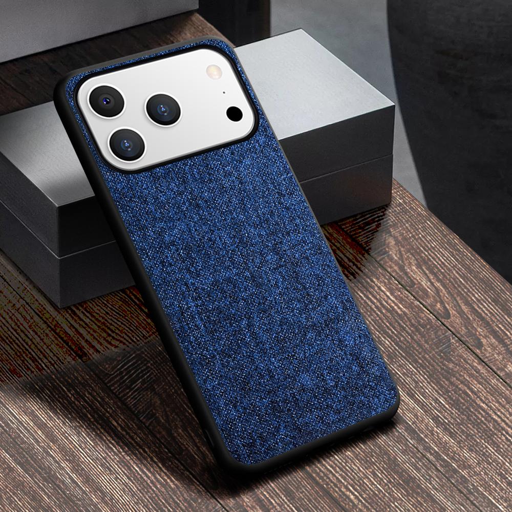 

Чехол для IPhone 17 Pro Max Роскошный винтажный блестящий чехол из кожи с текстурой коры для IPhone 17 Air IPhone 17 Pro Max темно-синий