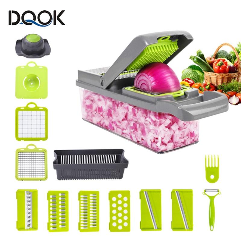 14/16 in 1 Multifunctional Vegetable Chopper Onion Chopper Handle Food Grate Food Chopper Kitchen Vegetable Slicer Dicer Cut