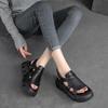 Johnature Γνήσιο δέρμα casual παχιά σόλα Peep Toe Σανδάλια Hollow Breathable Γυναικεία Παπούτσια Πλατφόρμας