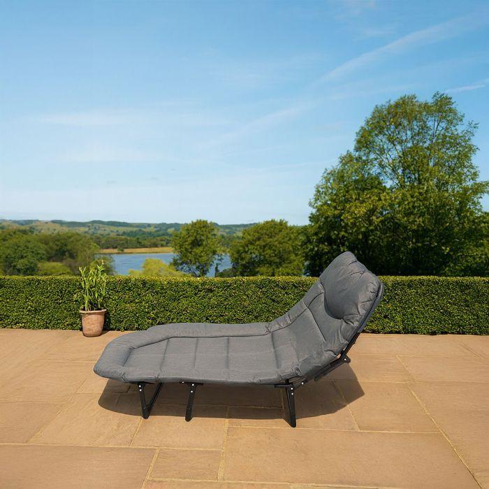 Garden Sun Lounger - Divit GI20 - Foldable - 5-position Backrest - Capacity 200 Kg