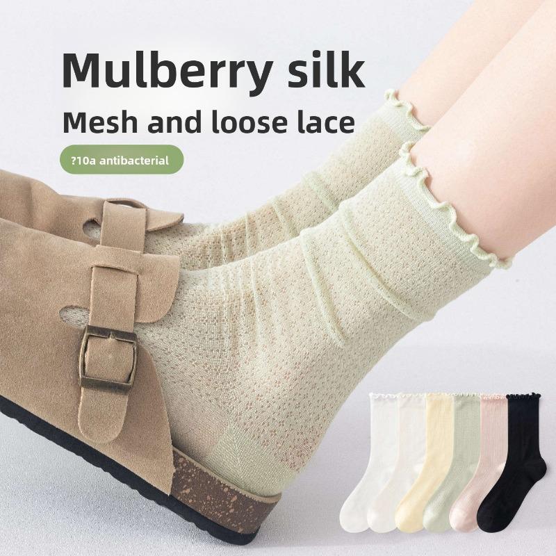 Women's Summer Thin Lace Mesh Breathable Tube Stack Socks