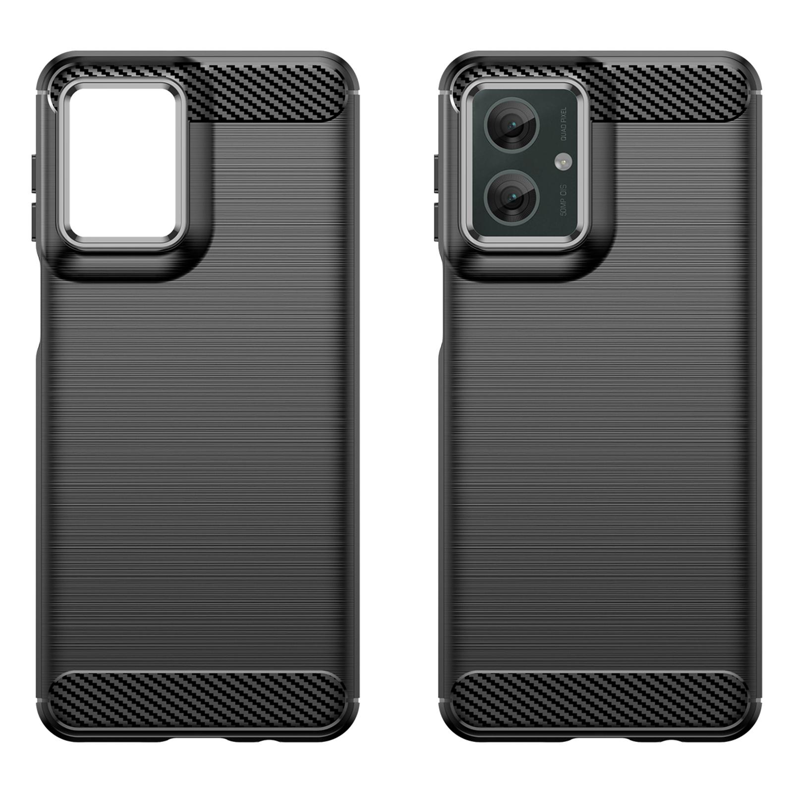 

For Motorola Moto G55 5G Case Carbon Fiber Texture TPU Brushed Phone Cover Red