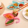 2Pcs Dipping Dish 3 Compartments Leaf Shape Food Grade Salad Dressing Anise Chili Powder Seasoning Sauce Garbage Tray Plate Holder Kitchen Supplies