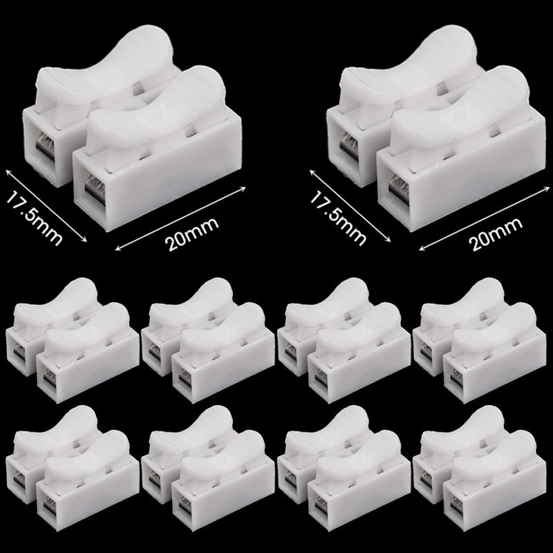 

20-200Pc Fast Terminal Block for Cable Terminals Screwless Quick Electrical Connectors Reusable Spring Wire Connector 2 Pin Push 20pcs білий