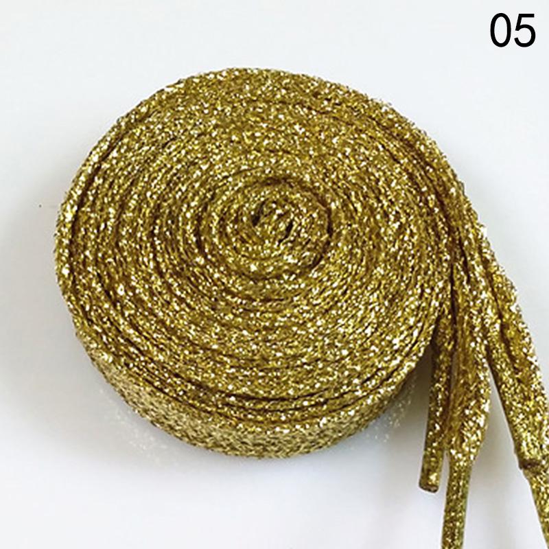 Shiny Gold Silver thread Shoelaces Sport Sneakers Flat Bootlaces Shoe laces ds Shiny Gold Silver thread Shoelaces Sport Sneakers Flat Bootlaces Shoe laces ds